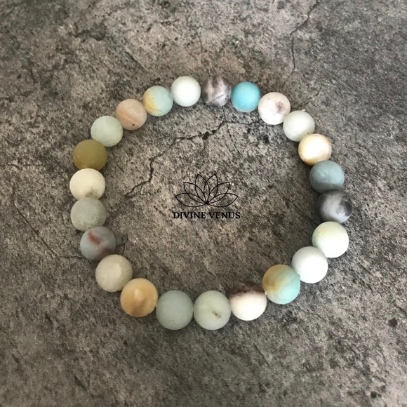 Amazonite Stone Stretch Bracelet Set - Picture 7 of 9